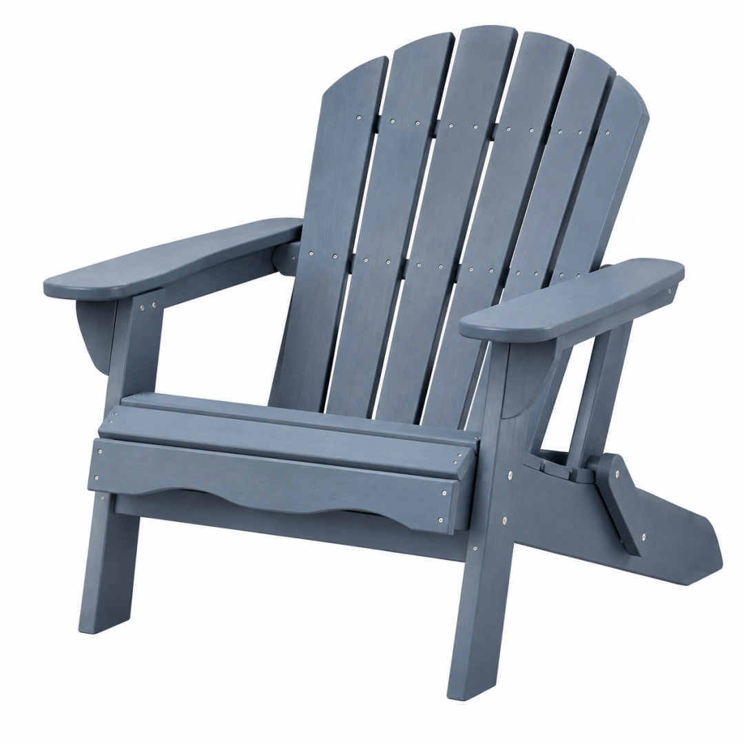 Silla Adirondack 80 x 90 x 98 cm de madera gris plegable para exterior