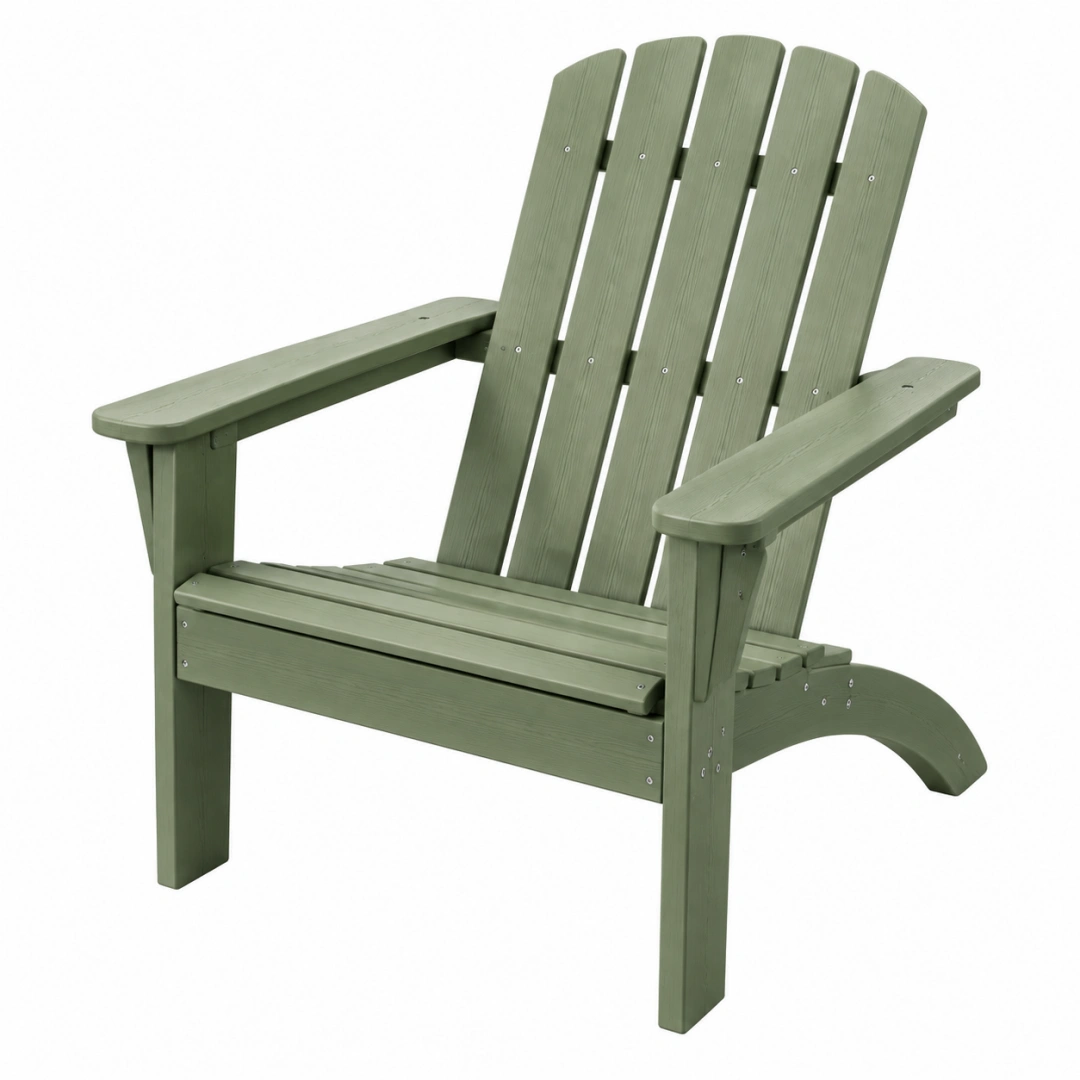 Silla Adirondack de jardín 89 x 79 x 95 cm de madera verde con respaldo alto