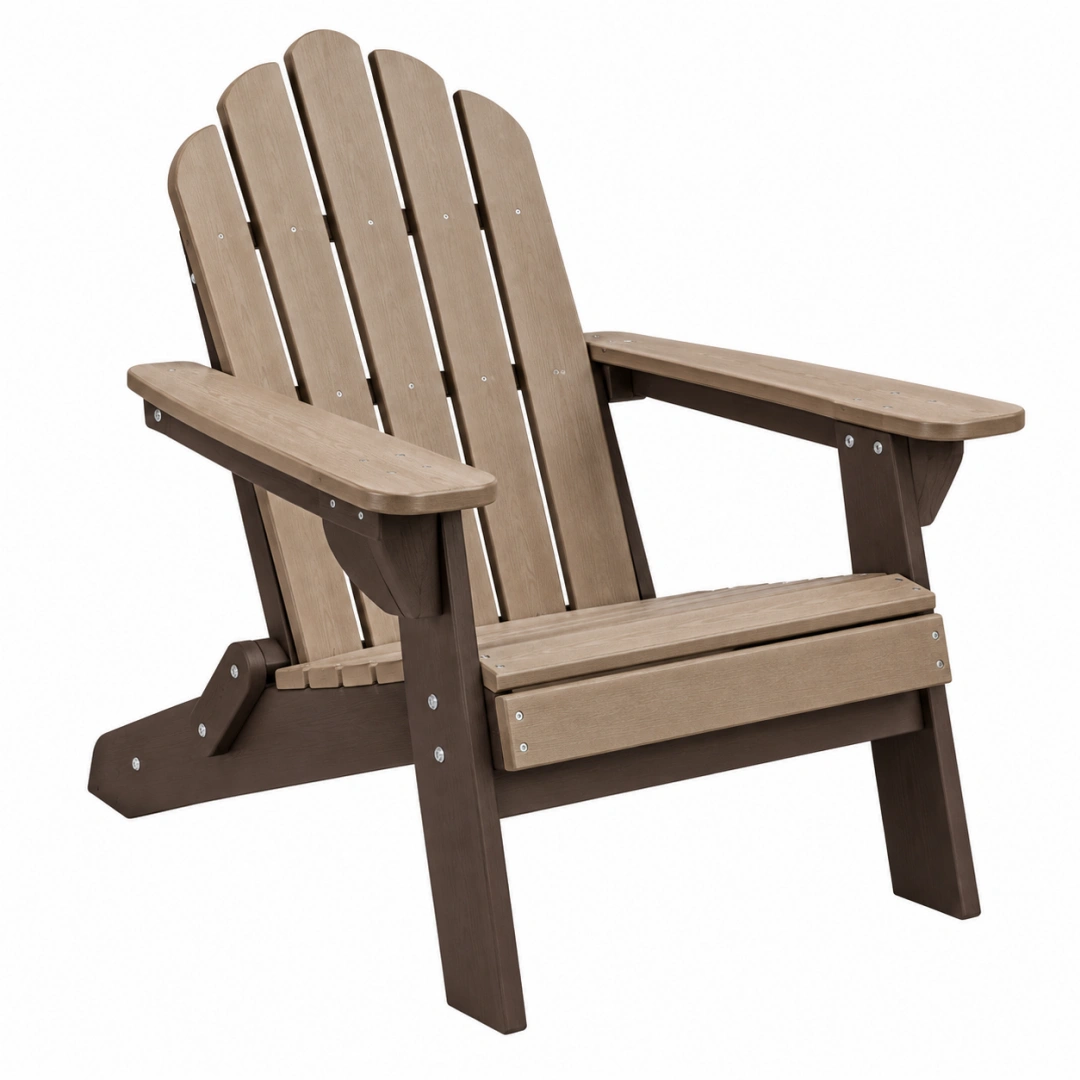 Silla Adirondack 83 x 80 x 98 cm de polietileno marrón claro y marrón oscuro para exterior