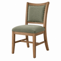 Silla de comedor 48 x 58 x 100 cm de madera y tela verde con respaldo tapizado