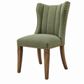 Silla de comedor 50 x 62 x 102 cm tapizada verde con patas de madera estilo clásico