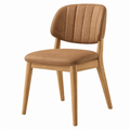 Silla de comedor 52 x 58 x 82 cm tapizada marrón con estructura de madera estilo moderno