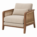 Sillón 78 x 78 x 82 cm de madera y cuerda beige estilo natural