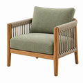 Sillón de madera y cuerda verde 78 x 76 x 80 cm estilo natural
